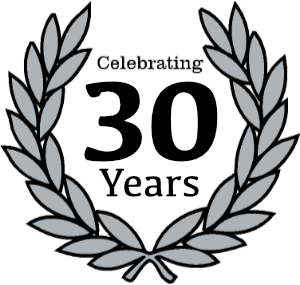 Celebrating 30 years in business logo