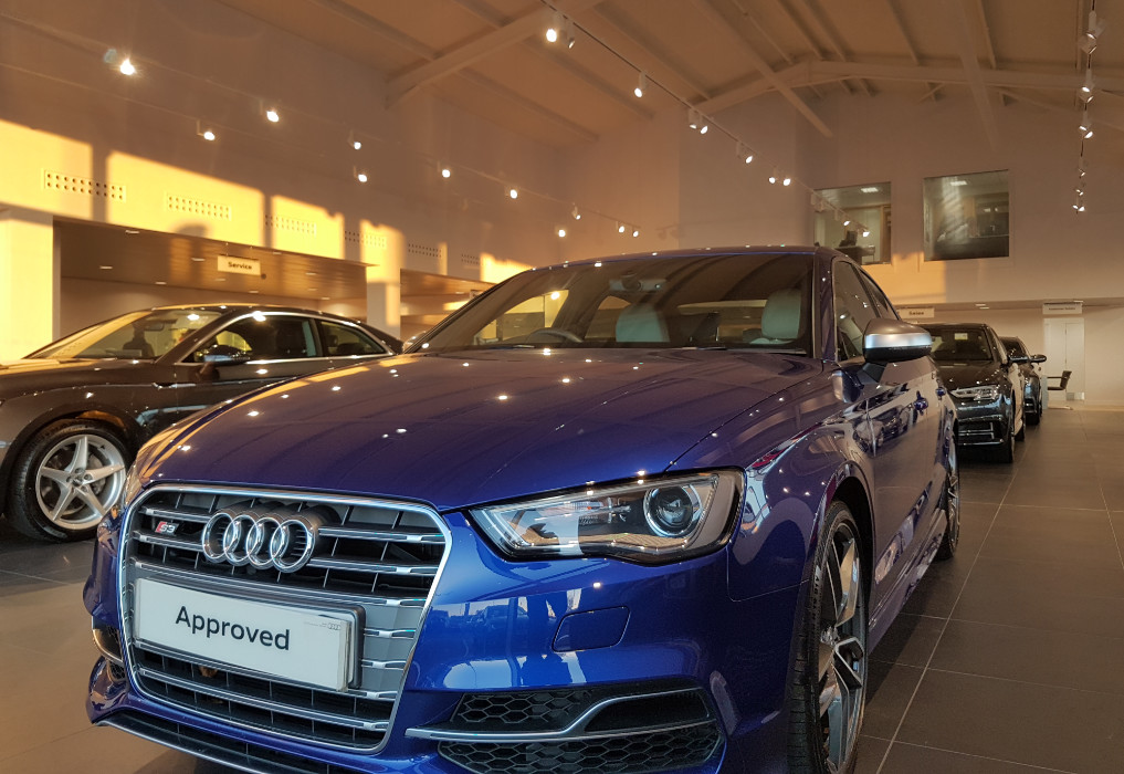 LED lighting in an Audi showroom