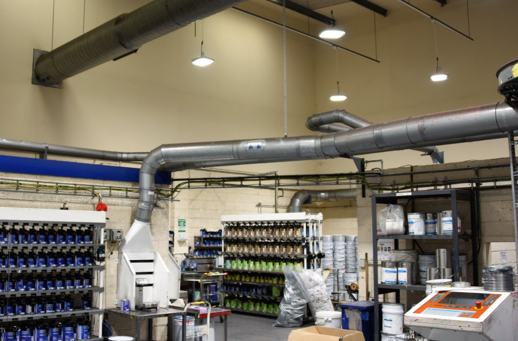 LED lighting in an industrial work space
