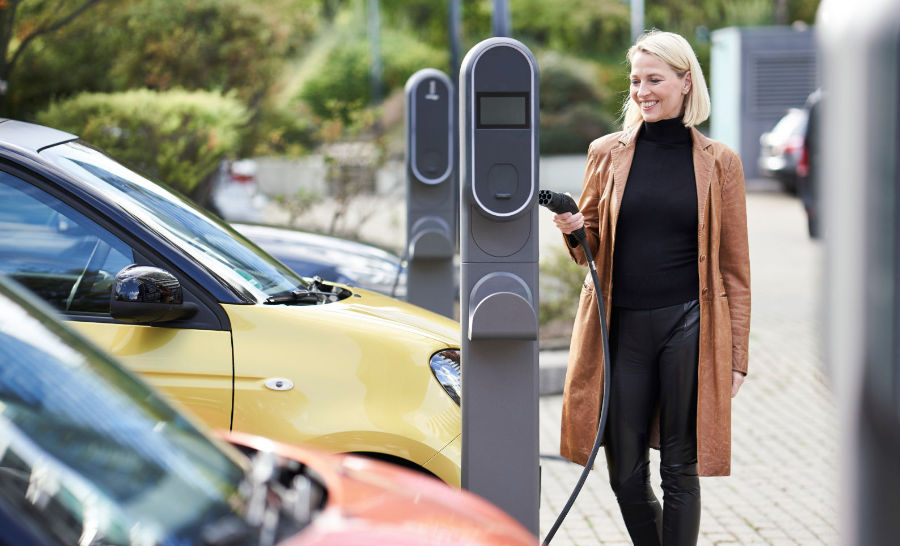 A photo of a home EV charging unit